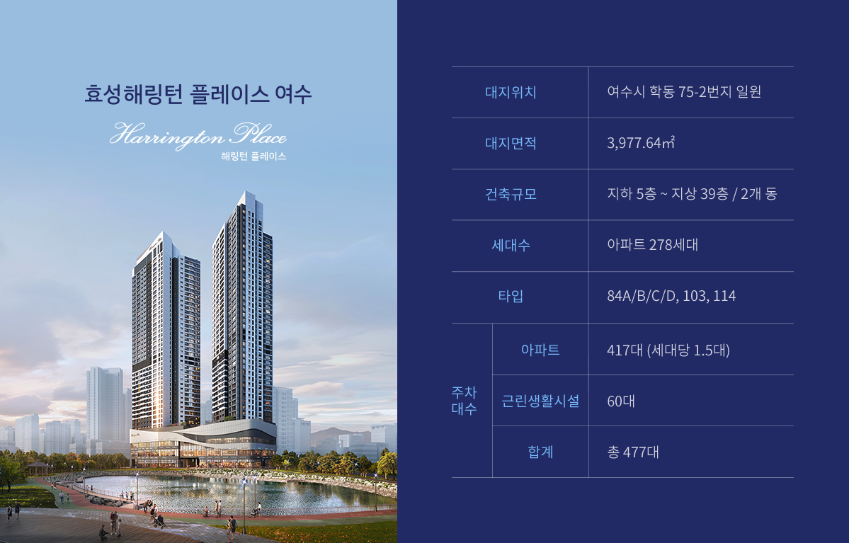 효성 해링턴 플레이스 여수 학동 · 현장 안내 이미지